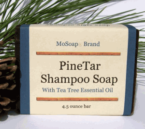Pine Tar Shampoo Bar with Tea Tree Essential Oil